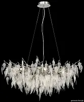 Люстра подвесная Daniela WE182.15.203 Wertmark прозрачная на 15 ламп, основание матовое никель в стиле флористика современный ветви Люстра подвесная Daniela WE182.15.203 Wertmark прозрачная на 15 ламп, основание матовое никель в стиле флористика современный ветви